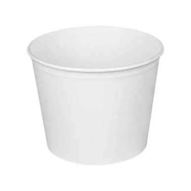 Karat CFB85W Food Bucket, 85 Oz, 7.36" Dia X 6"h, White, Paper, 180/carton