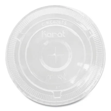 Karat By Lollicup CKC107TS Pet Lids, Flat With Straw Slot, Fits 32 Oz Cold Cups, Clear 500/carton
