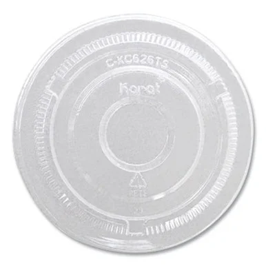 Karat By Lollicup CKC626TSNH Pet Lids, 12 Oz To 24 Oz Cold Cups, No Hole Flat Lid, Clear, 1,000/carton