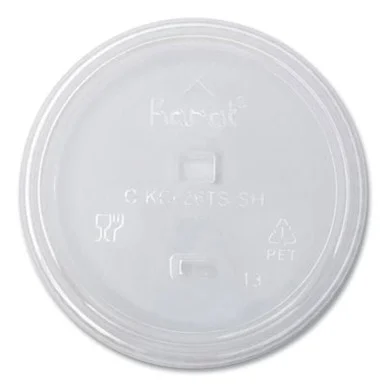Karat By Lollicup CKC626TSSH Pet Lids, Strawless Sipper, Fits 12 Oz To 24 Oz Cold Cups, Clear, 1,000/carton