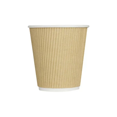 Karat CKRC510 Ripple Hot Cups, 10 Oz, Kraft/white, 500/carton