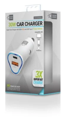 Bytech CLPDV3101WT Pd Car Charger, 30 W, Two 3 A Ports, White