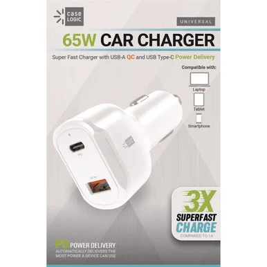 Bytech CLPDV6105WT Pd Car Charger, 60 W, Two 2 A Ports, White