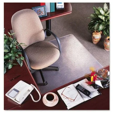 Deflect-o Rollamat 36" X 48" W/lip-medium Pile - Carpeted Floor - 48" Length X 36" Width - 10" Length X 19" Width Lip - Virgin Vinyl - Clear (CM15113)