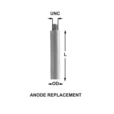 Panther Products CMEZ2 Engine Pencil Anode 7/16 UNC Zinc