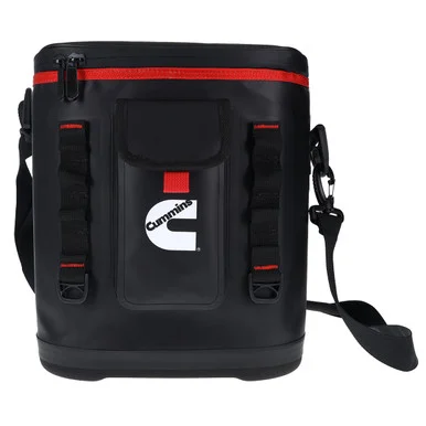 Cummins Portable Soft Cooler Bag Cmn34718 12-can Double-laminated Insulated Cooler With Strap Ice Retention For Work Camp Beach - Black
