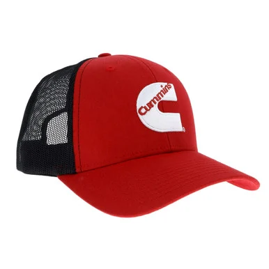 Cummins Mesh-back Baseball Cap Cmn34732 Diesel Fan Snap-back Low Profile Trucker Hat Diesel Tech Ball Cap - Red
