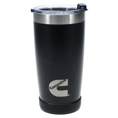 Cummins Black Matte 20oz Tumbler Cmn34733 - Stainless Steel Reusable Travel Coffee Mug Double Wall Insulated Thermal Coffee Mug Snap Seal - 20 Ounce
