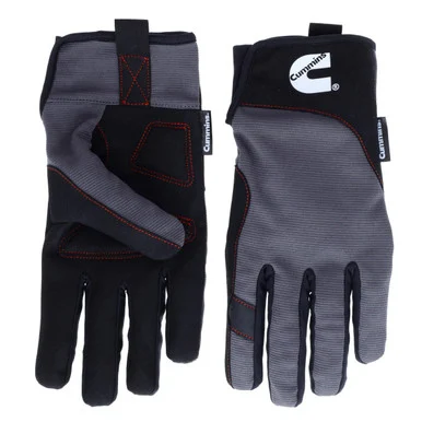 Cummins Mechanic Glove Cmn35154 - Gray And Black Synthetic Leather Anti-vibration Anti-abrasion Work Gloves For Men All Season - Large
