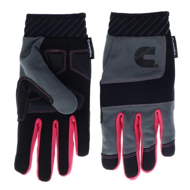 Cummins Womens Mechanic Gloves Cmn35156 - Pink And Gray Women Utility Gloves Gardening Construction Safety Work Glove With Touchscreen - Large