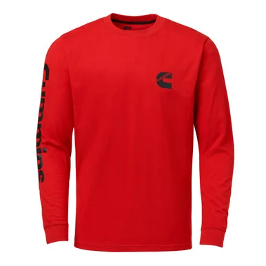 Cummins Cmn35356 Long-sleeve T-shirt Wordmark Crew Neck Shirt Red 2x