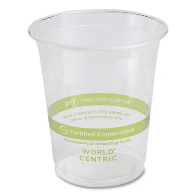 World Centric CPCS7 Pla Clear Cold Cups, 7 Oz, Clear, 2,000/carton