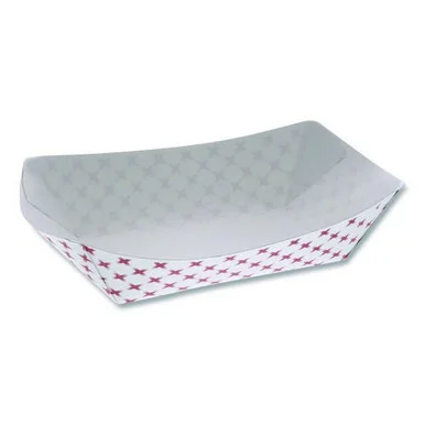 Pactive D3T Paperboard Food Tray, 3 Lb, 7.75 X 5.1 X 2.1, Red/white, 500/carton