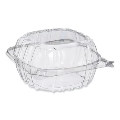 Dart PET57PST1 Clearseal Hinged-lid Plastic Containers, 5.86 X 3.11, Clear, Plastic, 500/carton DCCPET57PST1