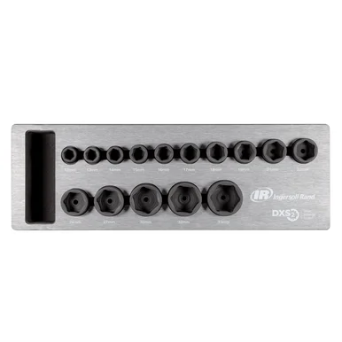Ingersoll Rand DXSK2M15 Dxs2 Drive Hex Metric Impact Socket Set, 15-piece