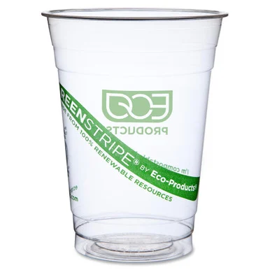 Eco-products Greenstripe Cold Cup - 16 Oz - 50/pack - Bioplastic - Green (EPCC16GSPK)