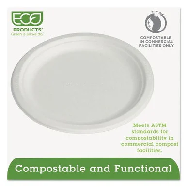 Eco Products EPP013LID 100% Recycled Content Round Plate Lids, Plastic, 9" Dia X 1.5" H, Clear, 300/carton