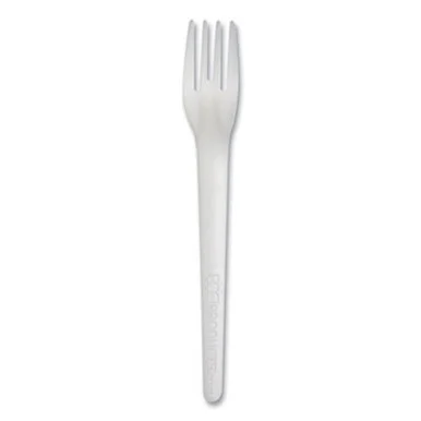 Eco Products EPS012W Plantware Compostable Cutlery, Fork, 6", White, 1,000/carton