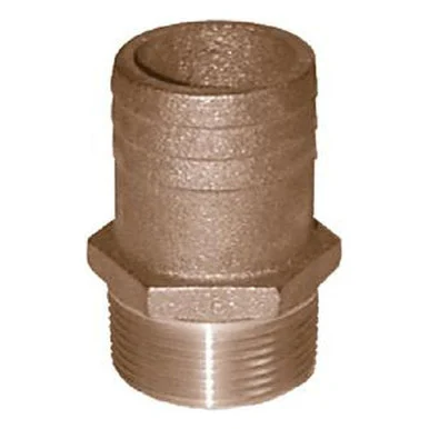 Groco FF-2000 2" Npt X 2-1/4" Bronze Full Flow Pipe To Hose Straight Fitting