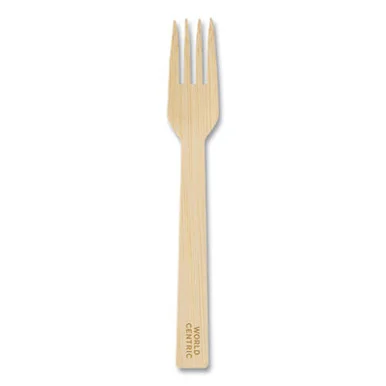 World Centric FOBB67 Bamboo Cutlery, Fork, 6.7", Natural, 2,000/carton