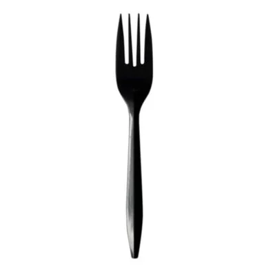 Boardwalk FORKBLPP Mediumweight Polypropylene Cutlery, Fork, Black, 1,000/carton