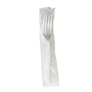 Boardwalk FORKWHPSIW Heavyweight Wrapped Polystyrene Cutlery, Fork, White, 1,000/carton