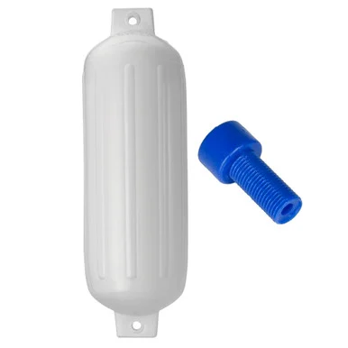 Polyform G-5WHITEW/AIRADAPTER G-5 Twin Eye Fender 8.8" X 26.8" - White W/adapter G5WHITEW/AIRADAPTER