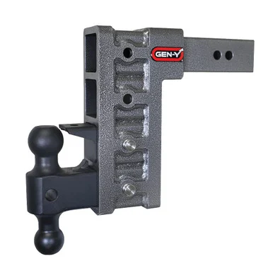 Gen Y Hitch GH624MO Mega Duty Adjustable Drop Hitch 2.5" Receiver Dual Ball And Pintle Lock 9" Drop