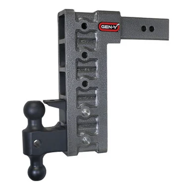 Gen Y Hitch GH625 Mega Duty Adjustable Drop Hitch 2.5" Receiver Dual Ball And Pintle Lock 12" Drop