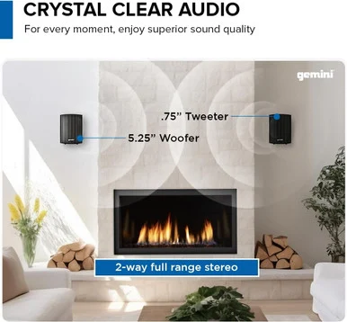 Gemini GHSIW525BTPRBLK Black 5 Outdoor Pair Speakers