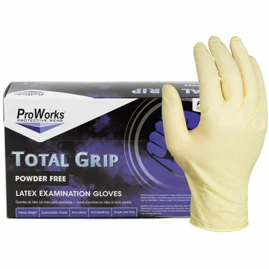 ProWorks Total Grip Latex Powder Free Exam Gloves (gll165fx) - Hospital Specialty