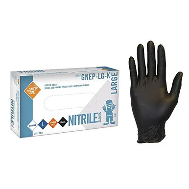Safety Zone Powder Free Black Nitrile Gloves (gnprxlbk)