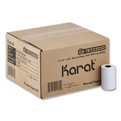 Karat By Lollicup GSTR225050 Thermal Paper Rolls, 2.25" X 50 Ft, White, 50/carton