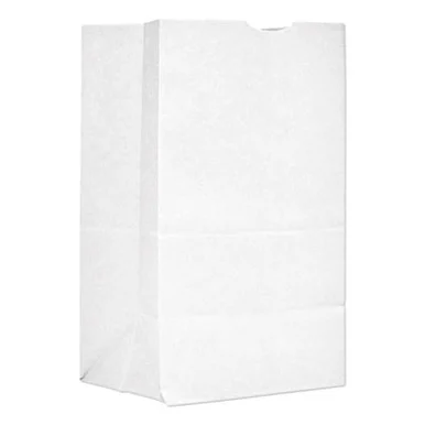 General Supply GW20S500 Grocery Paper Bags, 40 Lb Capacity, #20 Squat, 8.25" X 5.94" X 13.38", White, 500 Bags