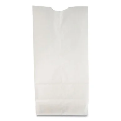 General Supply GW2500 Grocery Paper Bags, 30 Lb Capacity, #2, 4.31" X 2.44" X 7.88", White, 500 Bags