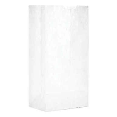 General Supply GW4500 Grocery Paper Bags, 30 Lb Capacity, #4, 5" X 3.33" X 9.75", White, 500 Bags