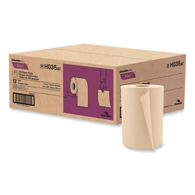 O Neil Printers H035 Select Hardwound Roll Towels, 1-ply, 7.88" X 350 Ft, Natural, 12 Rolls/carton