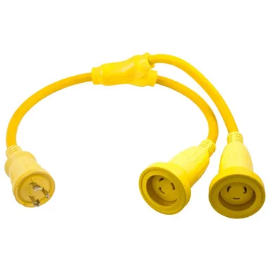 Hubbell Wiring HBL64CM56 Hubbell Hbl64cm56 Y Cable 2-30a Male - 1 30a Female