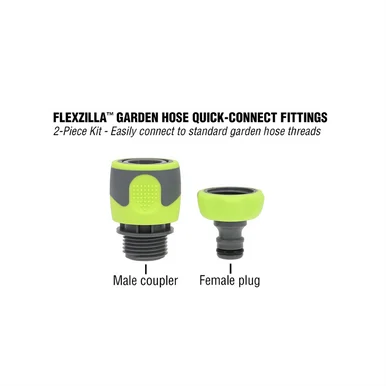 Legacy Manufacturing HFZGAK11 Flexzilla Garden Hose Quick-connect Fittings, 2-piece Coupler & Plug Kit