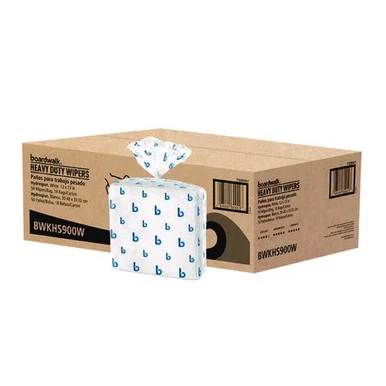 Boardwalk HS900W Hydrospun Wipers, 1-ply, 12 X 13, White, 50/bag, 18 Bags/carton