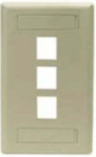 Hubbell IFP13EI Face Plate Rear-loading 3 Port Single Gang Electric Ivory