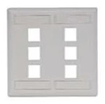Hubbell IFP26EI Face Plate Rear-loading 6 Port Double Gang Electric Ivory