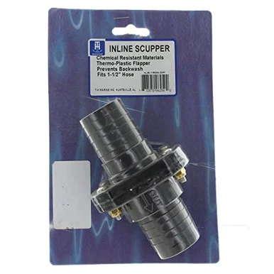 T-H Marine ILS1500DP 1-1/2" Double Barb Inline Scupper Check Valve Black
