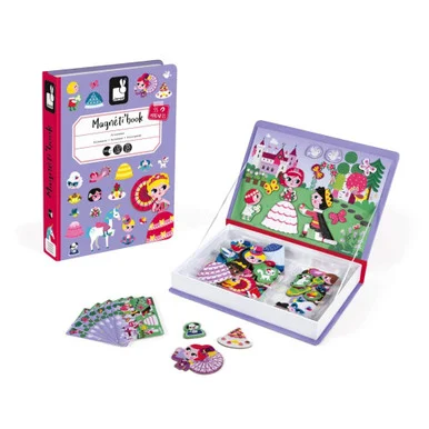 Juratoys Us Corp J02725 Magneti'books, Princesses, 62 Pieces (7 Cards, 55 Magnetic Shapes), Ages 3 To 8 - janod