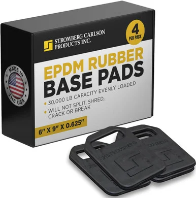 Stromberg Carlson JBP-69.625 EPDM Base Pad - 6 x 9 x 0.625- Pack of 4- Black JBP69.625