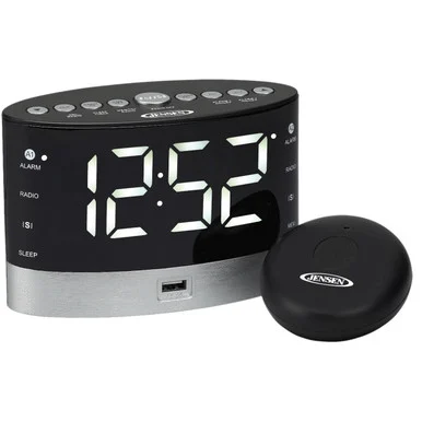 Jensen JCR-255 Alarm Clock Radio with Under Pillow Vibration
