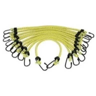 K Tool International KTI-73830 10-pk Of 3/8" X 18" General Purpose Braided Bungee Cord, Stretch Cord