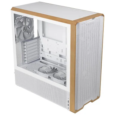 Lian Li LAN217W LANCOOL 217 Walnut Wood ATX Mid Tower Case White