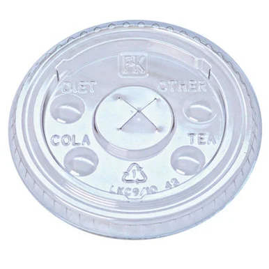 Fabrikal LKC910 Kal-clear/nexclear Drink Cup Lids, Flat Lid W/x-style Straw Slot And Flavor Buttons, Fits 9-10 Oz Cold Cups, Clear, 2,500/ct