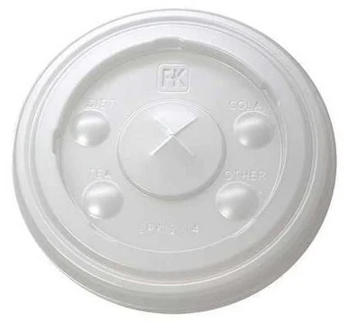 Fabrikal LRK1214 Kal-clear/nexclear Drink Cup Lids, Flat W/x-style Straw Slot, Flavor Buttons, Fits 12-14 Oz Cold Cups, Translucent, 1,000/ct